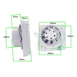 Extractor de Aire 4 Pulgadas 13W 220V | Baño y Cocina CT-10S