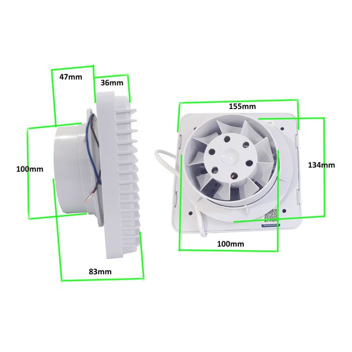 Extractor Ventilador Aire 4 Pulgada 13w 220v Sec Baño Cocina