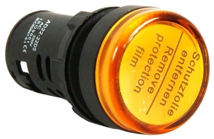 Luz Piloto LED 22mm Amarillo 220V | Señalización Precaución