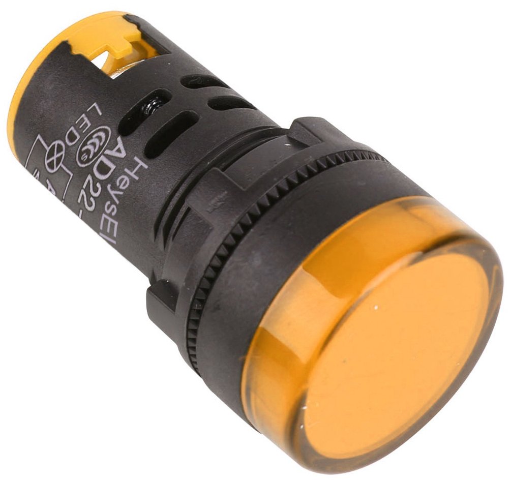 luz-piloto-22mm-amarillo-220v-superior Luz Piloto LED 22mm Amarillo 220V | Señalización Precaución materiales electricos Chile