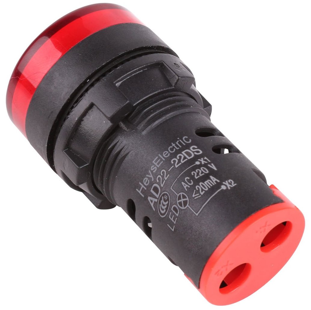 Luz Piloto LED 22mm Rojo 220V | Señalización Tablero