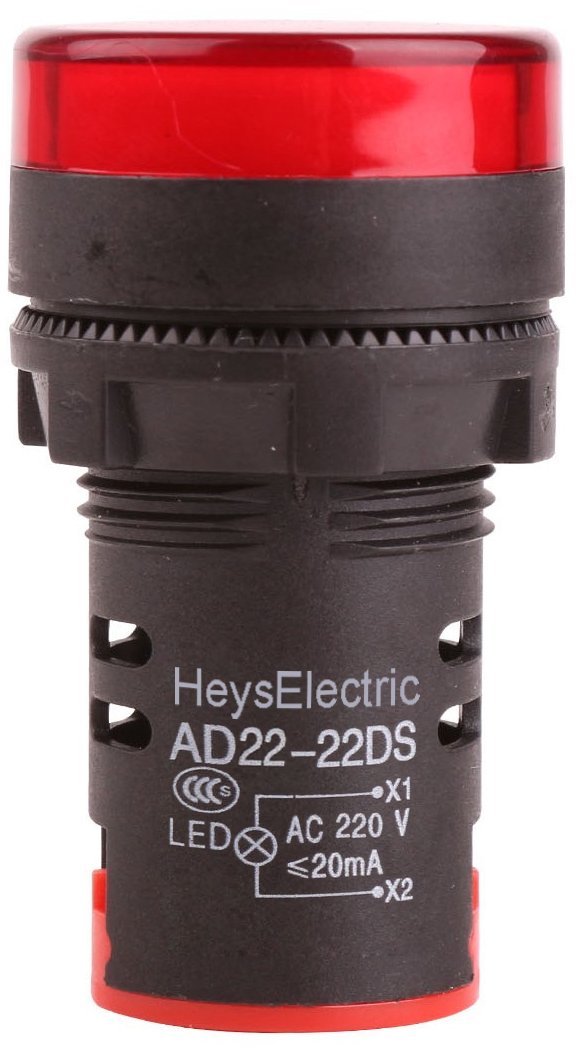luz-piloto-22mm-rojo-220v-lateral Luz Piloto LED 22mm Rojo 220V | Señalización Tablero materiales electricos Chile