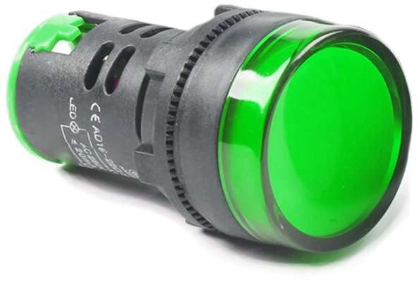 Luz Piloto LED 22mm Verde 220V | Señalización Marcha