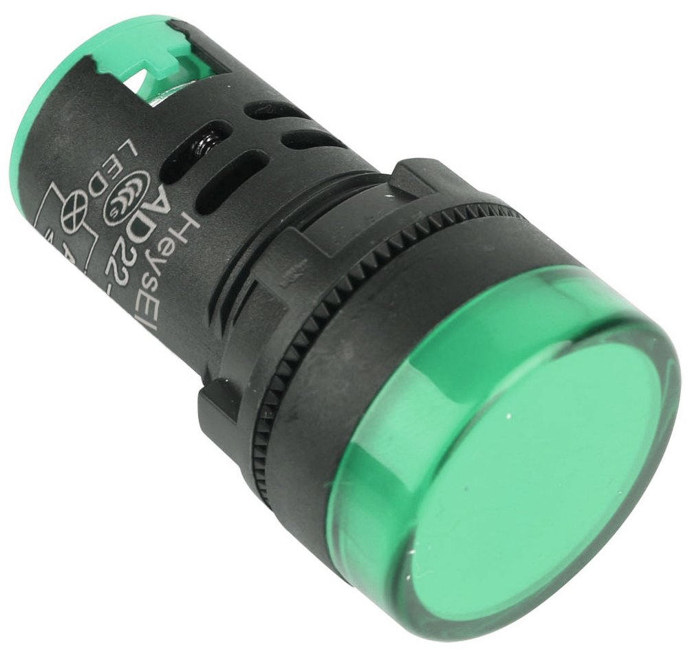 Luz Piloto LED 22mm Verde 220V | Señalización Marcha