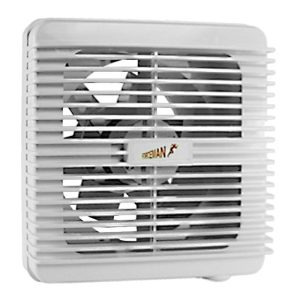 Extractor de aire 8 pulgadas 220V 23W vista frontal mostrando carcasa cuadrada 26,5x26,5x9 cm