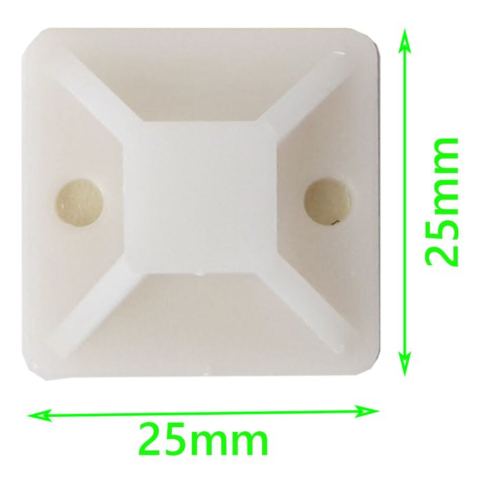 Base Autoadhesiva 25×25 mm (100 Unidades)