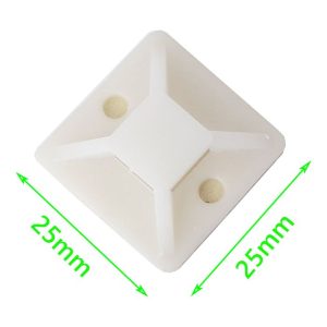Base Autoadhesiva para Amarras 25x25mm | Bolsa 100u