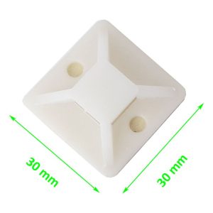 Base Autoadhesiva para Amarras 30x30mm | Bolsa 100u