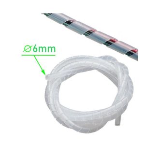Funda Espiral Plástica 6mm para Cables | Rollo 10m
