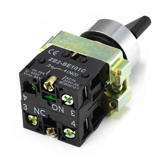 Selector Dos Posiciones Metal 22mm 1NO