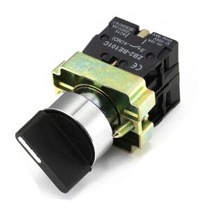 Selector eléctrico dos posiciones fijas 22mm 1NO para control de tableros industriales y residenciales