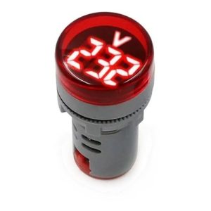 Voltímetro digital piloto LED 22mm 50-500 VAC para medición de voltaje en tableros eléctricos