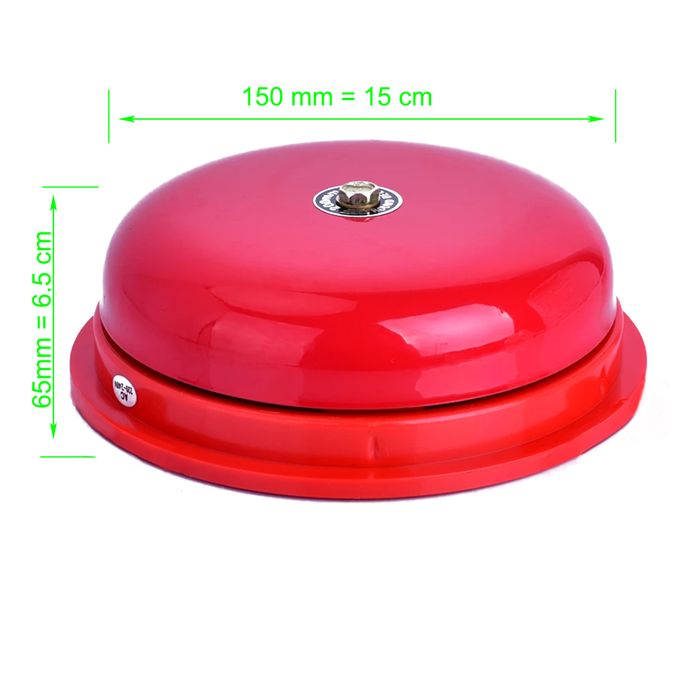 Timbre Campana Alarma Metal Rojo Campanilla 6″ 220v