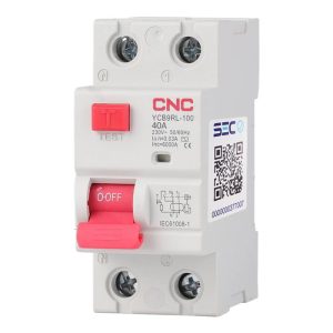 Interruptor diferencial CNC 2x40A para protección eléctrica de circuitos residenciales y comerciales