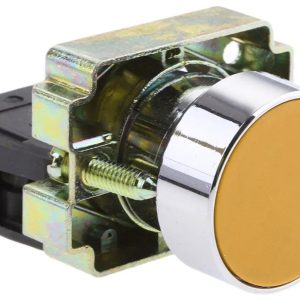 Pulsador Metálico Rasante Amarillo 1NO | LAY5-BA51