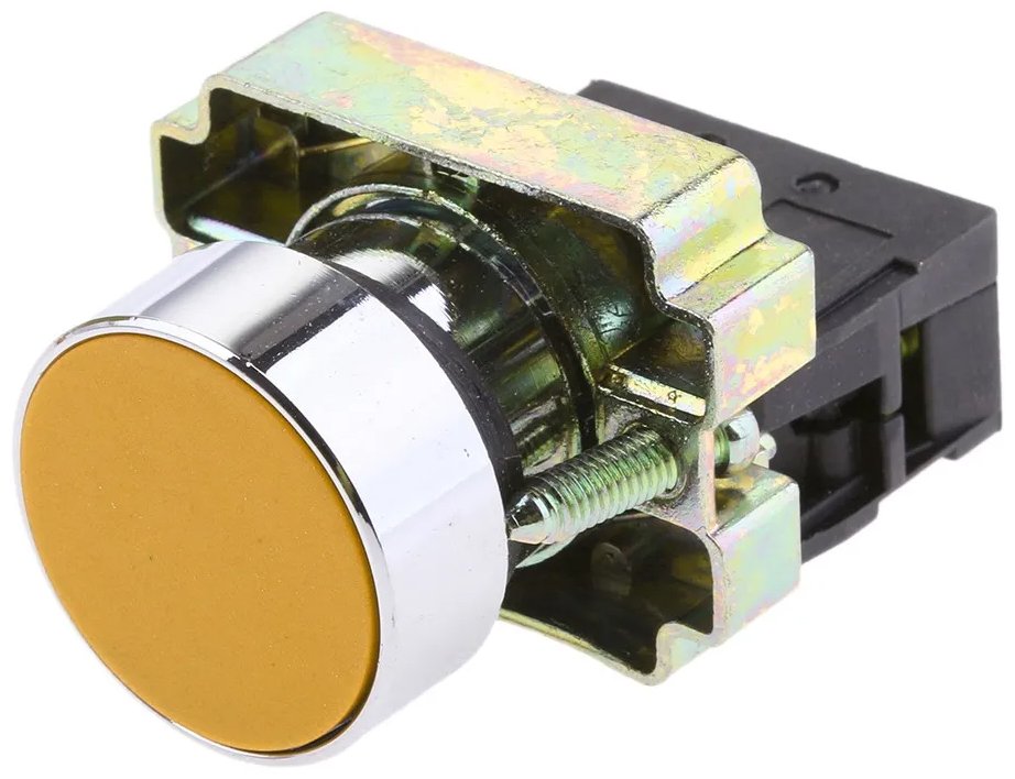 pulsador-rasante-amarillo-22mm-metal-xb2-ba51-posterior Pulsador Metálico Rasante Amarillo 1NO | LAY5-BA51 materiales electricos Chile