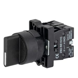 Selector eléctrico PVC LAY5-ED33 3 posiciones dimensiones aproximadas del cuerpo y palanca