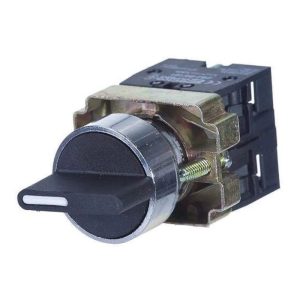 Selector metálico LAY5-EB33 de 3 posiciones para control eléctrico en tableros industriales