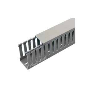 Canaleta Ranurada Gris 60x40mm | Tira 2 Metros