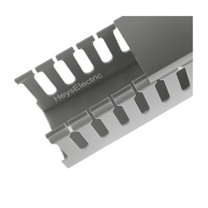 Canaleta Ranurada Gris 80x60mm | Tira 2 Metros