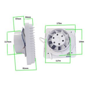 Extractor de Aire 5 Pulgadas 16W 220V | Baño/Cocina CT-12S