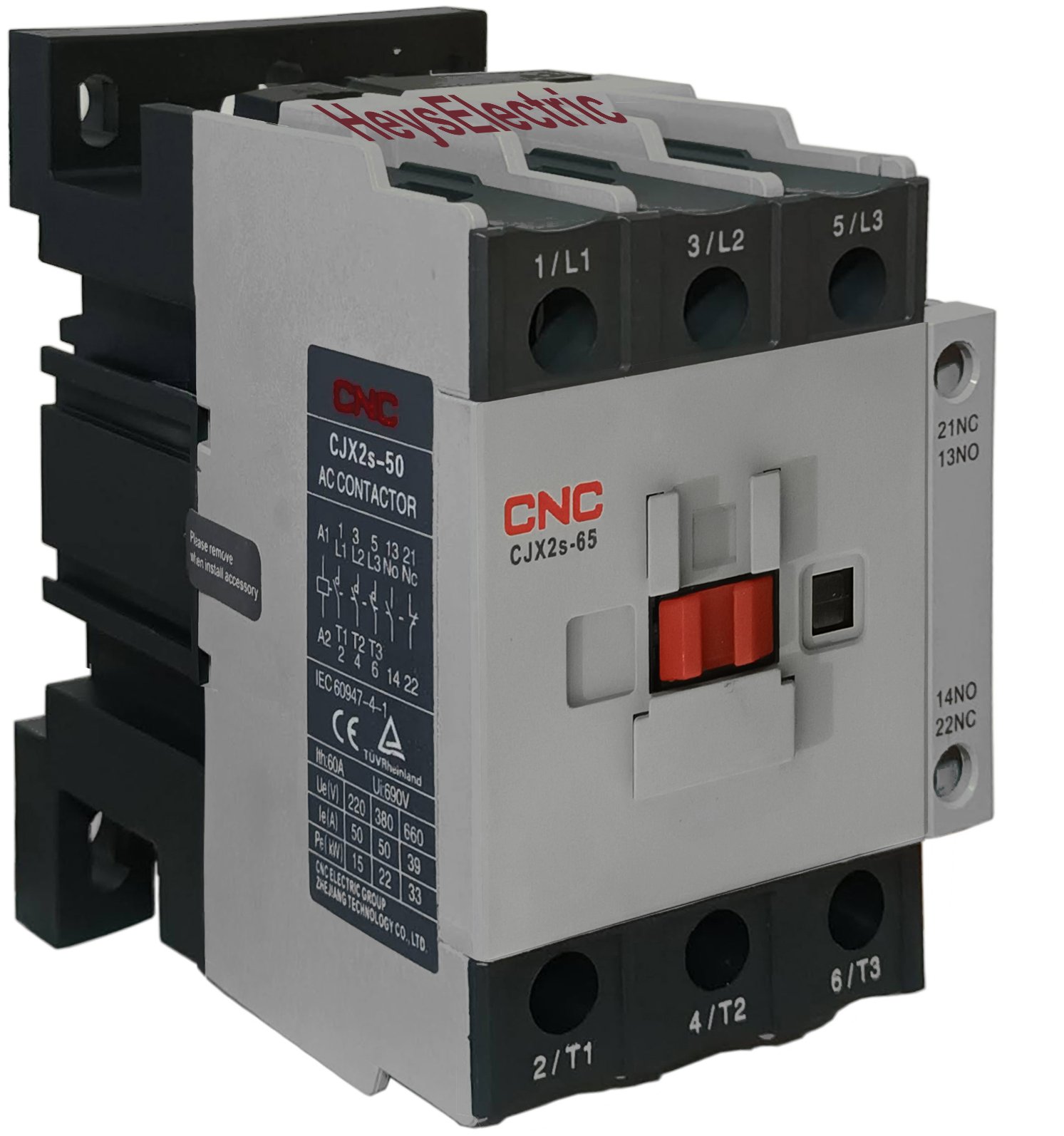 Contactor Trifásico 65A 24VAC CJX2s 1NO+1NC CNC Electric