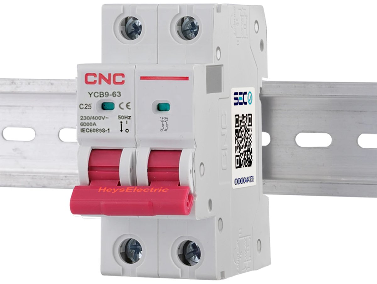 Interruptor Automático 2x25A Curva C 6kA CNC Electric | Protección de Fuerza Industrial