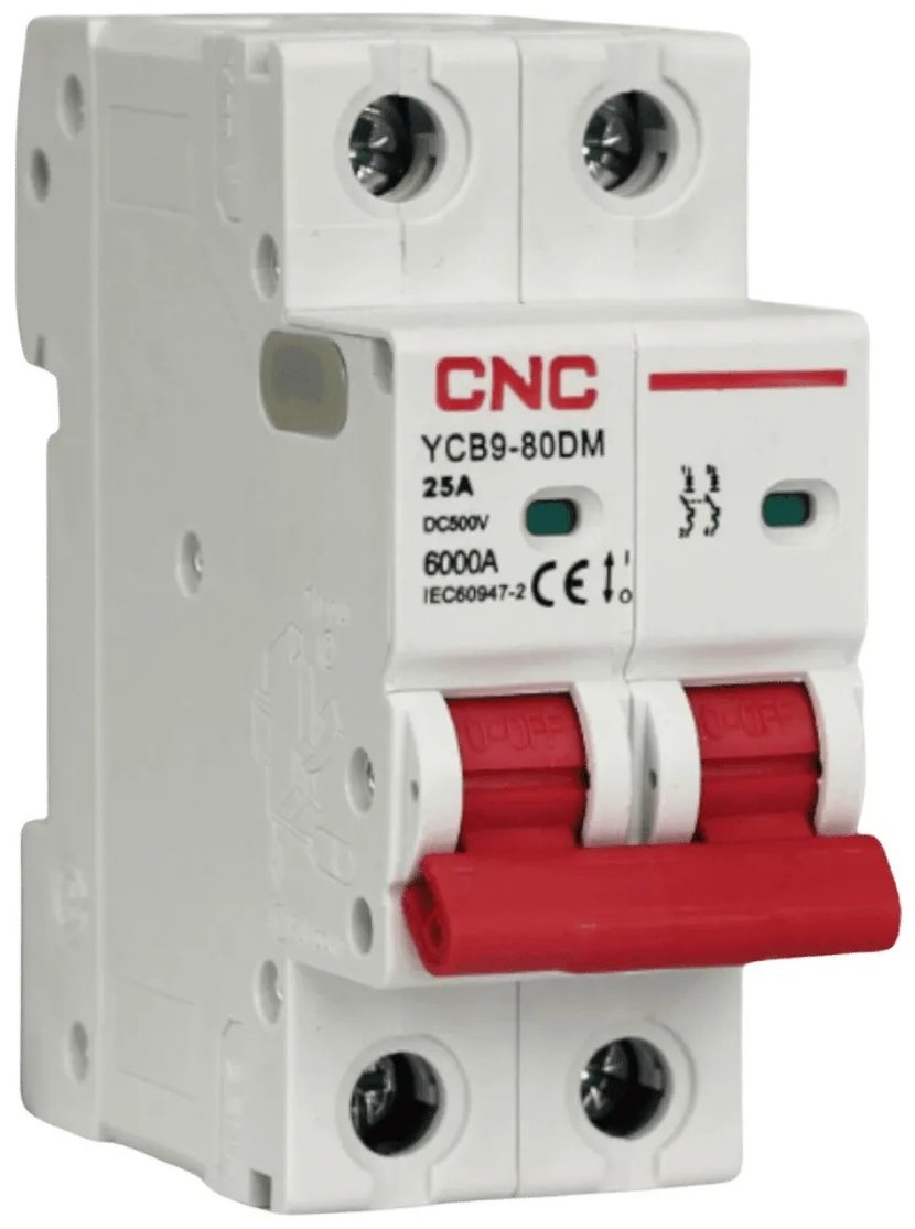Interruptor Automático 2x25A DC 500V 6kA CNC Electric | Protección Fuerza Solar