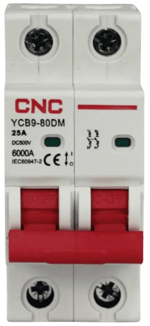 Interruptor Automático 2x25A DC 500V 6kA CNC Electric | Protección Fuerza Solar