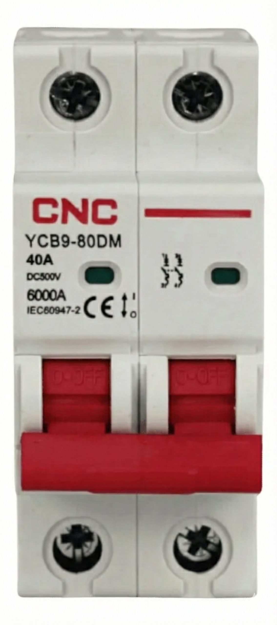 Interruptor Automático 2x40A DC 500V 6kA CNC Electric | Protección de Potencia Solar