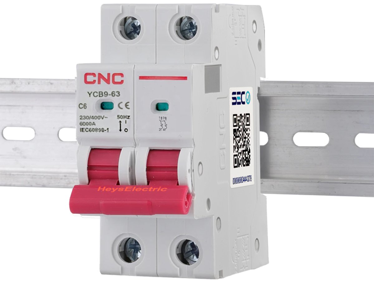 Interruptor Automático 2x6A Curva C 6kA CNC Electric | Protección Bipolar