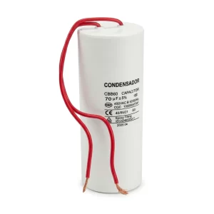Condensador de Marcha 70uF 450VAC con 2 Cables CBB60